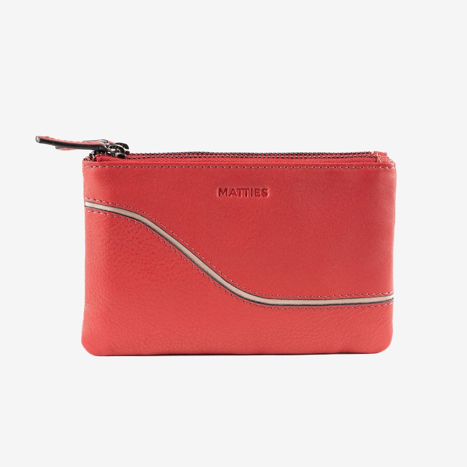 Monedero de piel para mujer, Serie line leather. 16x10 cm - Matties Bags