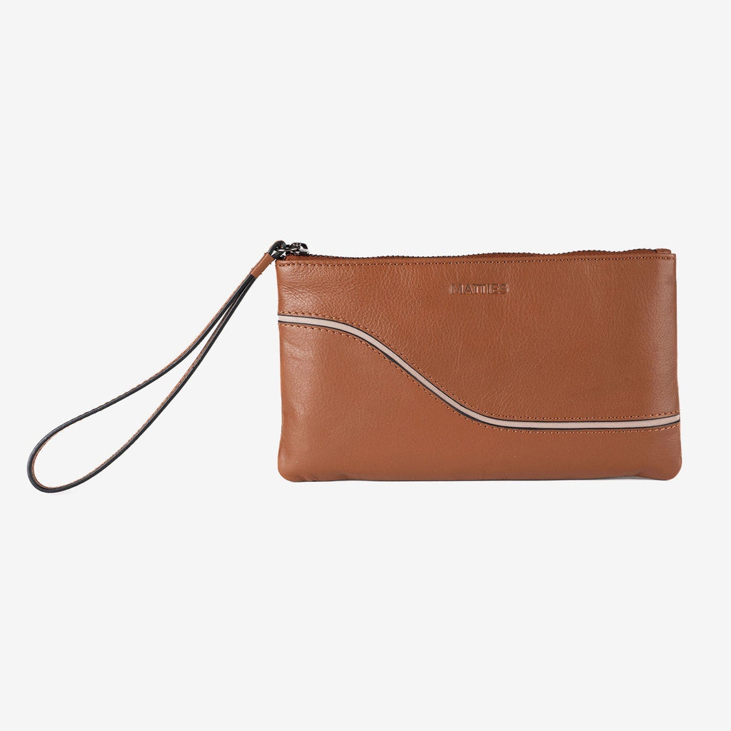 Monedero de piel para mujer, Serie line leather. 19.5x10.5 cm - Matties Bags