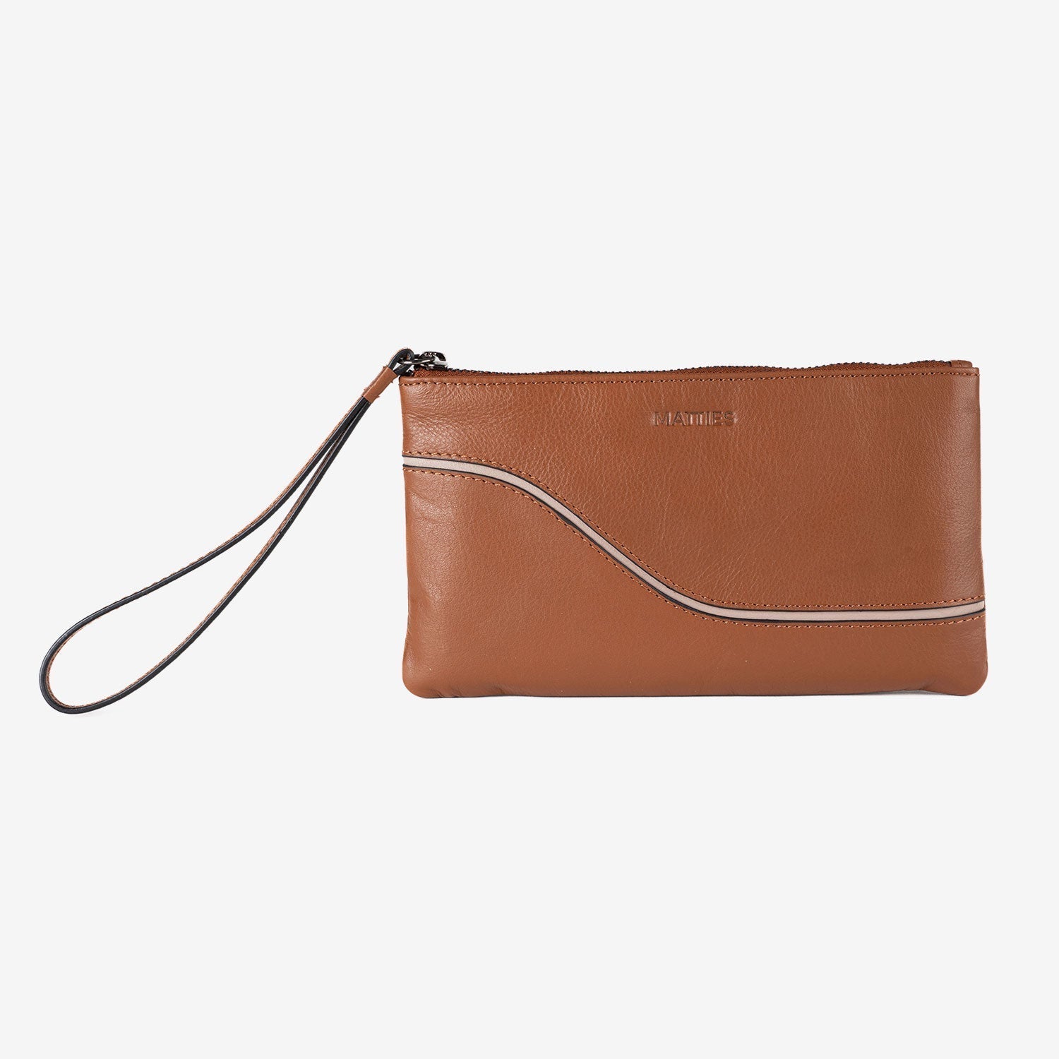 Monedero de piel para mujer, Serie line leather. 19.5x10.5 cm - Matties Bags