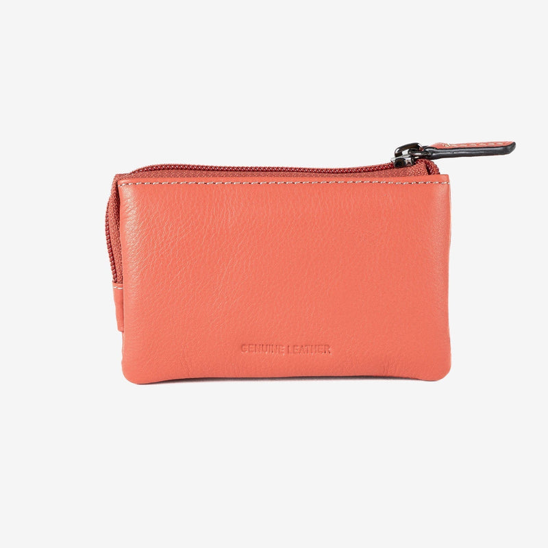 Monedero de piel para mujer, Serie stitch leather. 12x07 cm - Matties Bags