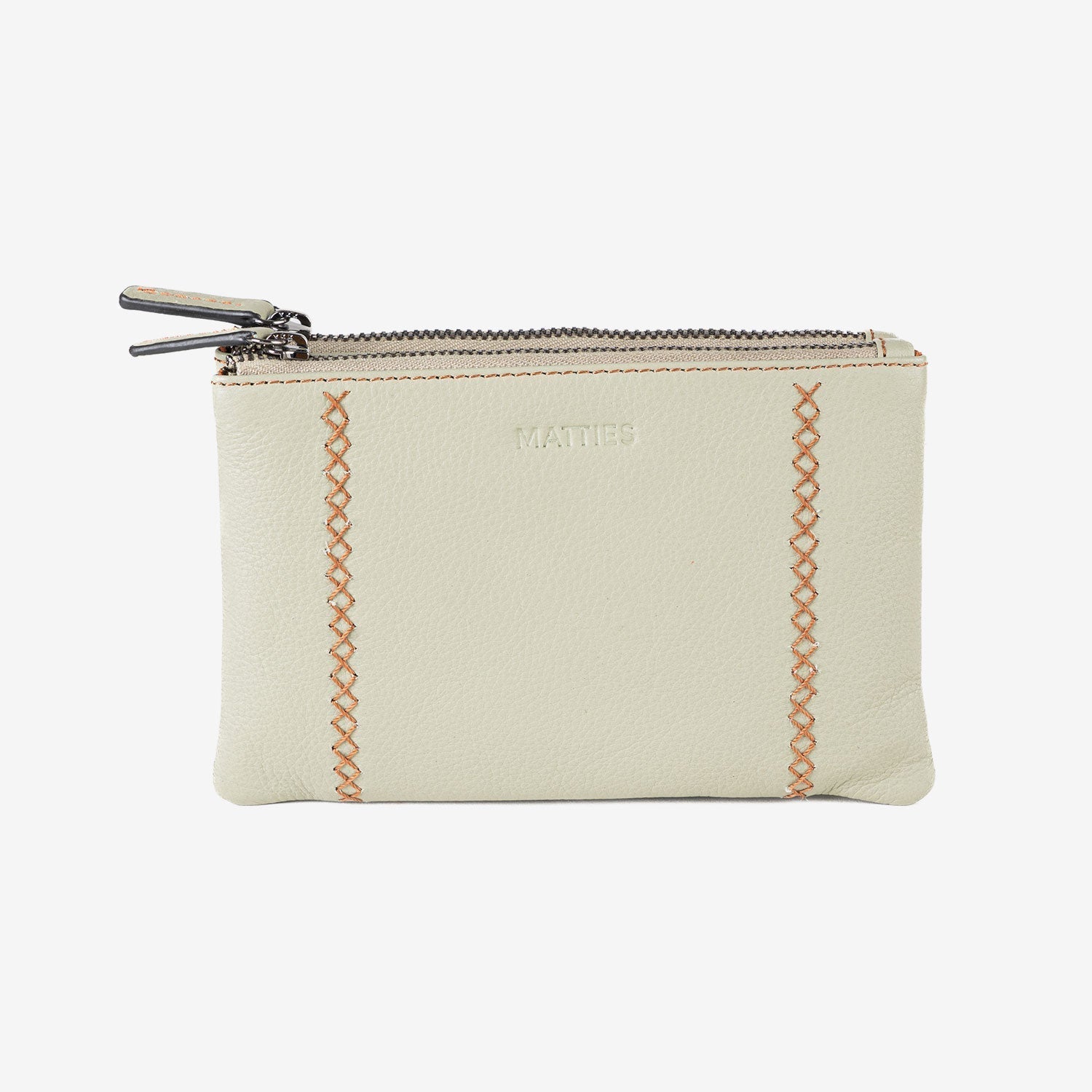 Monedero de piel para mujer, Serie stitch leather. 16x10 cm - Matties Bags