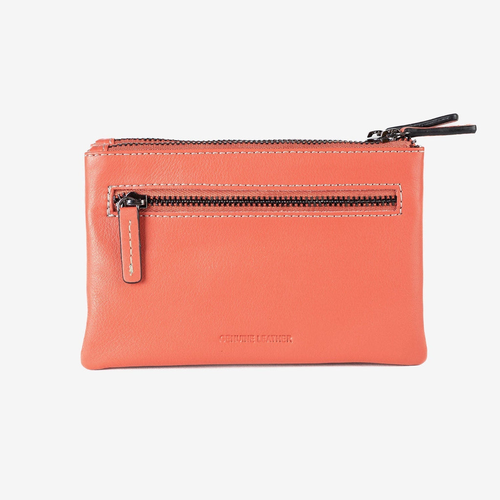 Monedero de piel para mujer, Serie stitch leather. 16x10 cm - Matties Bags