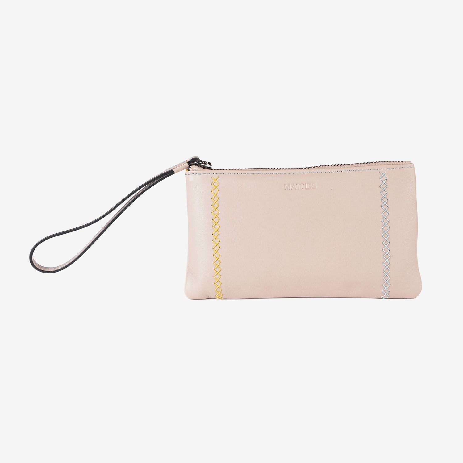 Monedero de piel para mujer, Serie stitch leather. 19.5x10.5 cm - Matties Bags