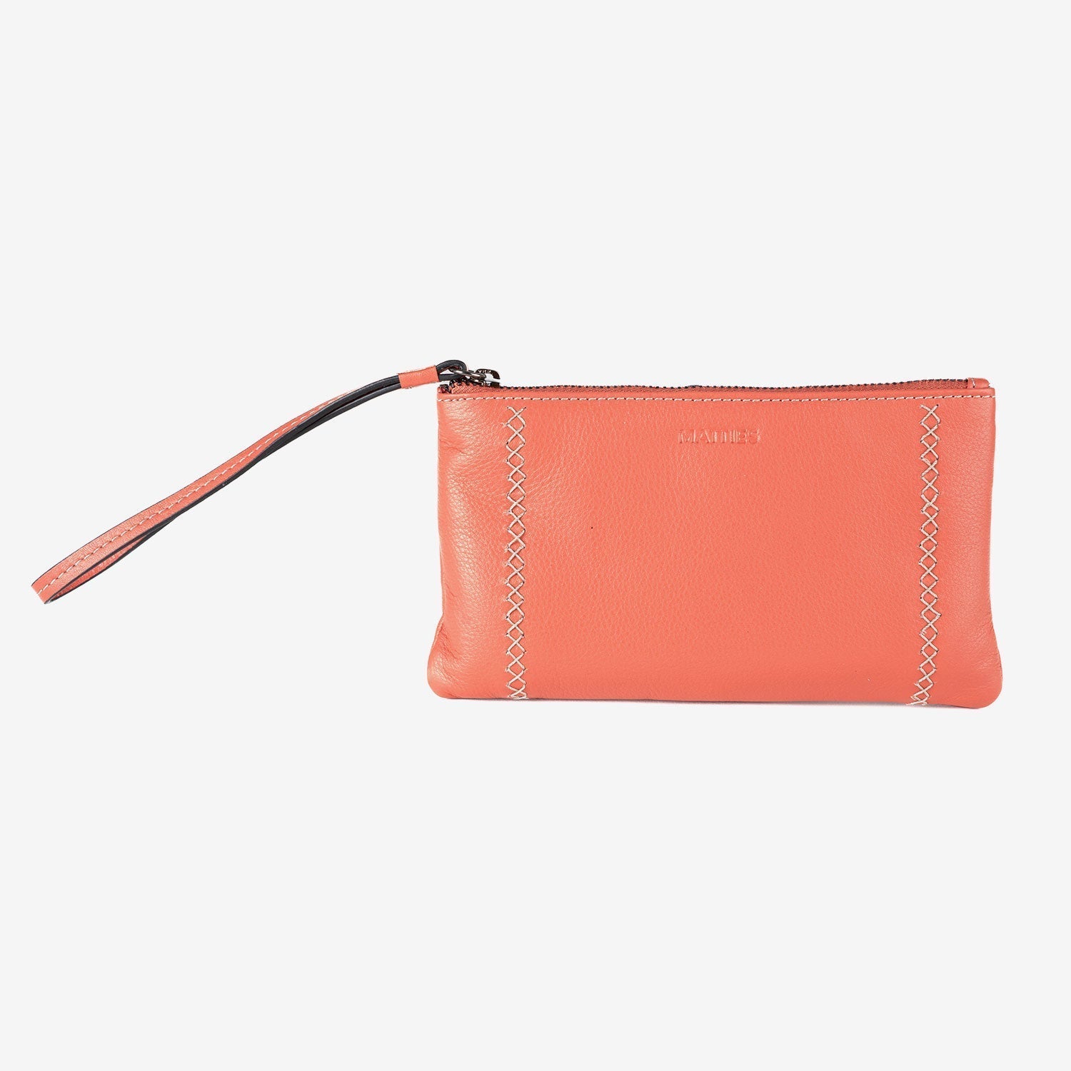 Monedero de piel para mujer, Serie stitch leather. 19.5x10.5 cm - Matties Bags