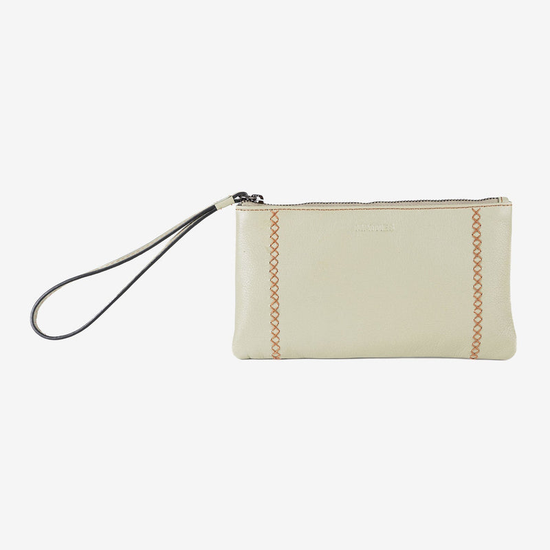 Monedero de piel para mujer, Serie stitch leather. 19.5x10.5 cm - Matties Bags