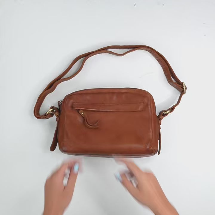 Bolso bandolera de piel natural joven