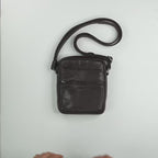 Bolsa de ombro para homem, coleção em pele de bovino/sedoso. 18x20 cm