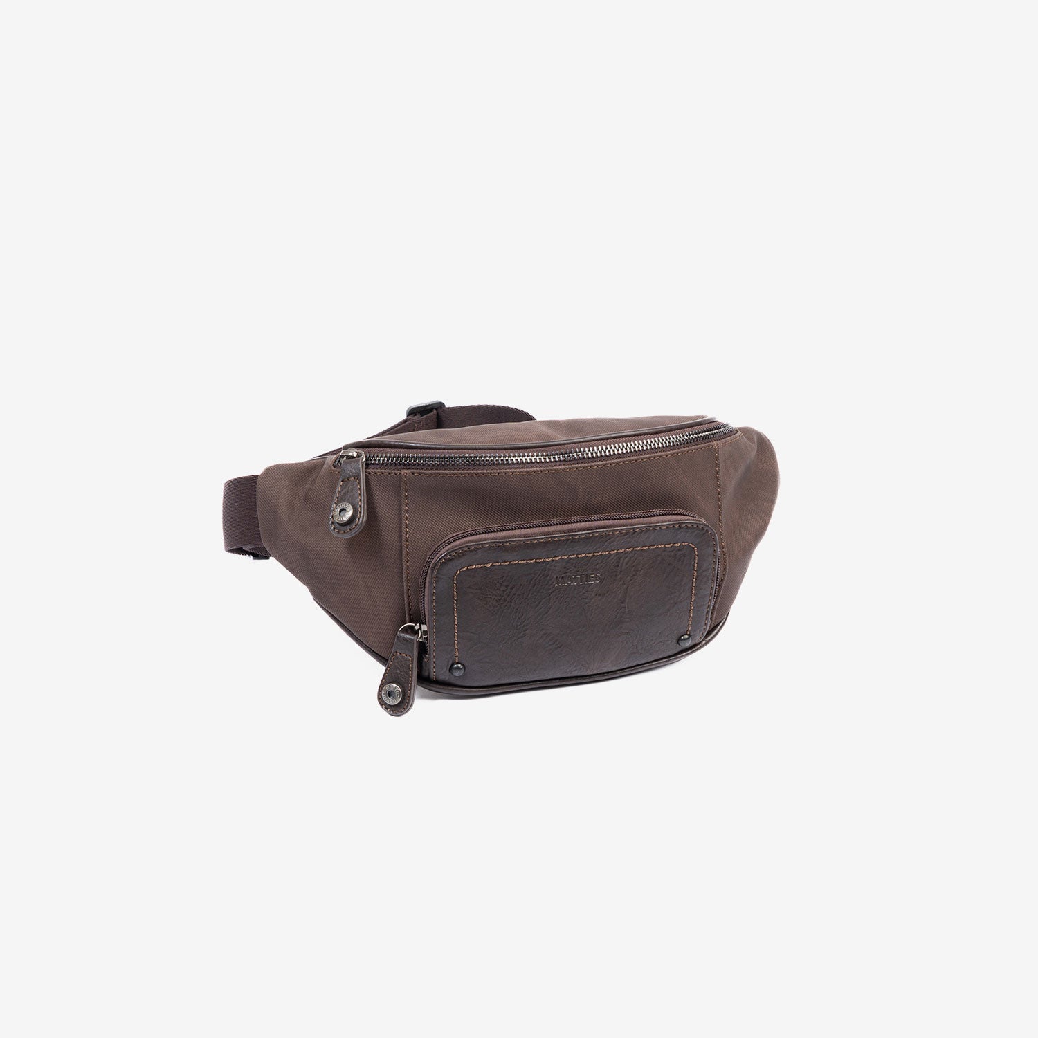 Riñonera para hombre , color marrón, Serie Juvenil. 19x14 cm - Matties Bags