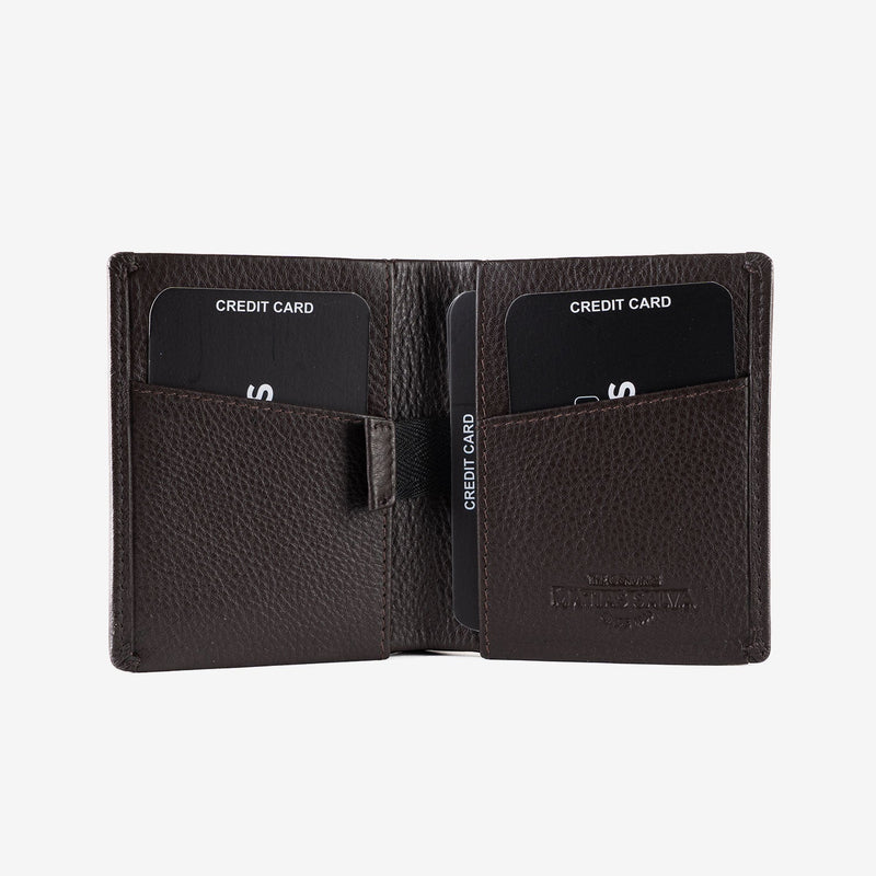 Tarjetero de piel para hombre, Serie spongy/leather. 8.5x10 cm - Matties Bags