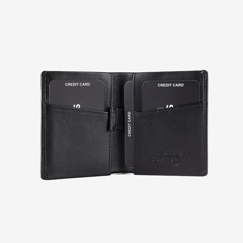 Tarjetero de piel para hombre, Serie spongy/leather. 8.5x10 cm - Matties Bags