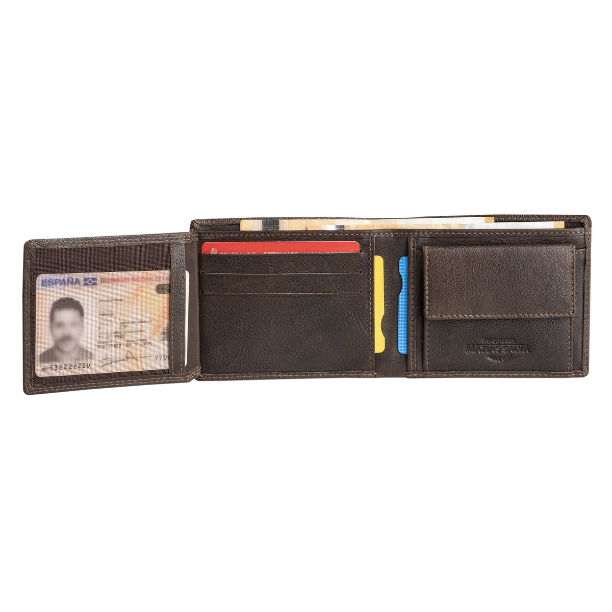 Billetero piel marrón, Colección Billeteros piel Wash. 11x9 cm - Matties Bags