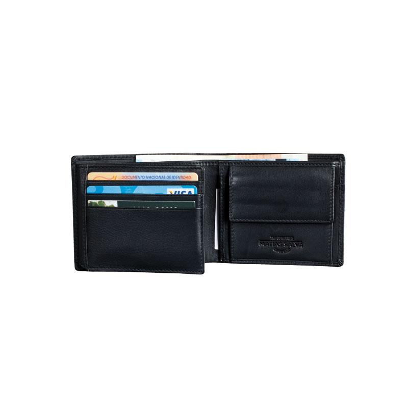 Billetero piel negro, Colección Exotic Leather. 11x9 cm - Matties Bags