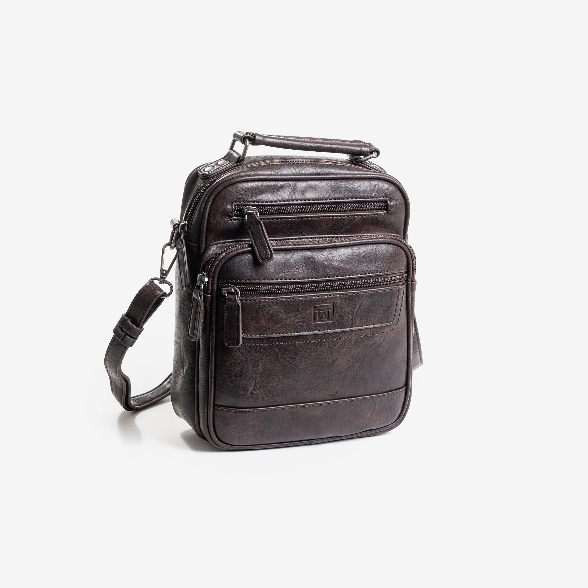 Bolso reportero para hombre, color café, Colección nappa - Matties Bags