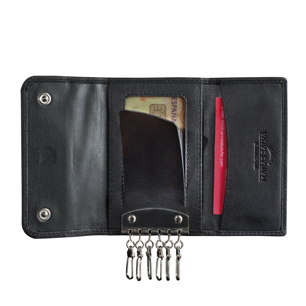Llavero piel negro, Colección Exotic Leather - Matties Bags