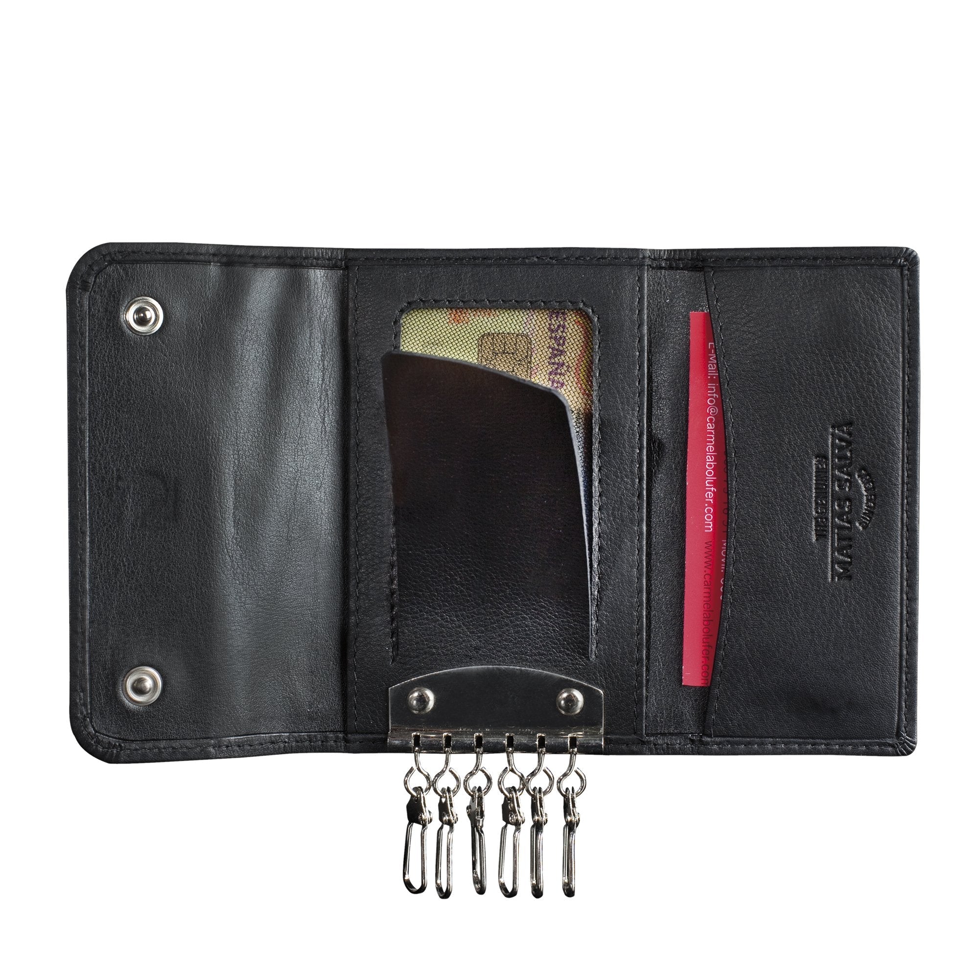 Llavero piel negro, Colección Exotic Leather - Matties Bags