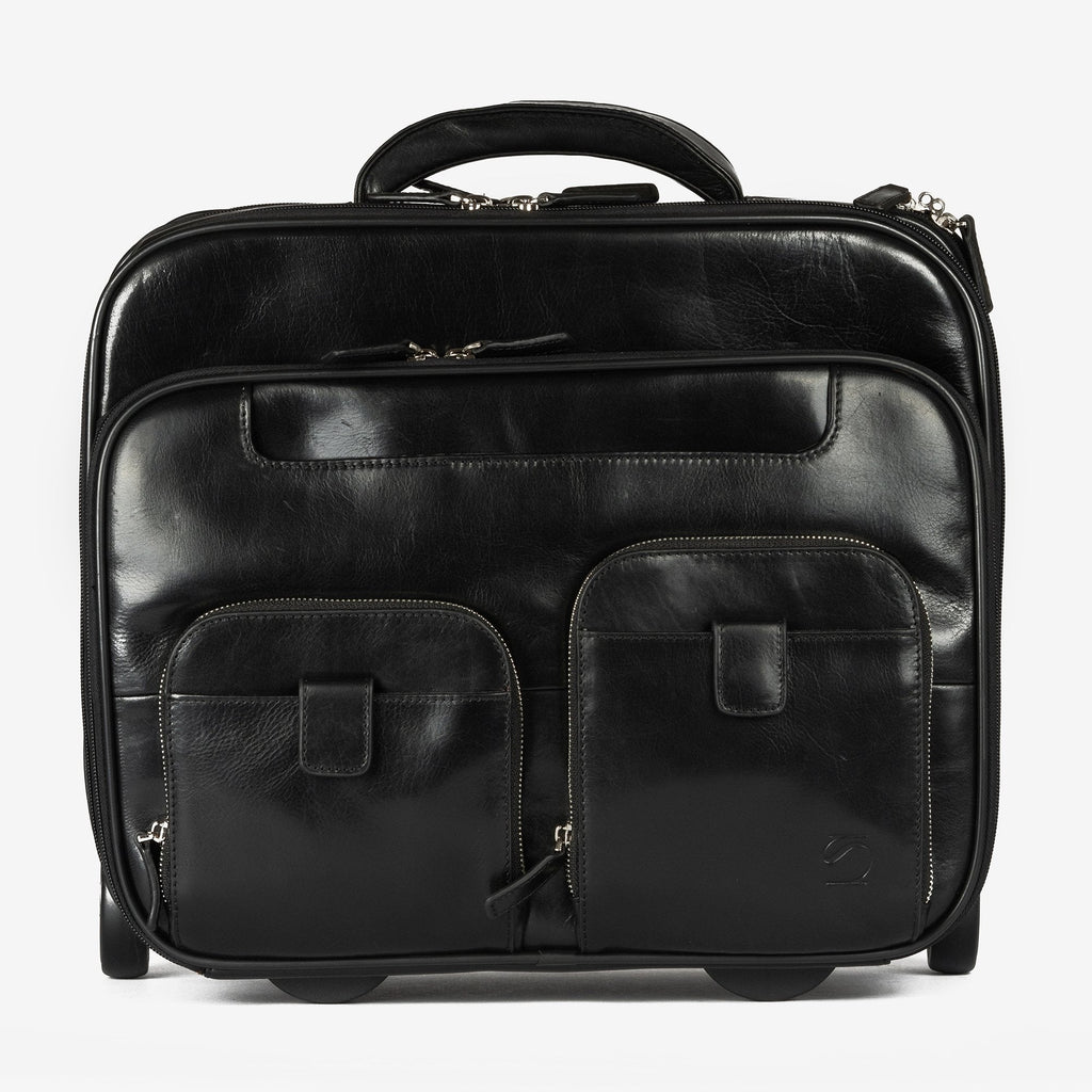 Maleta de piel negra, Colección Piel Casablanca. 41x33x17 cm - Matties Bags