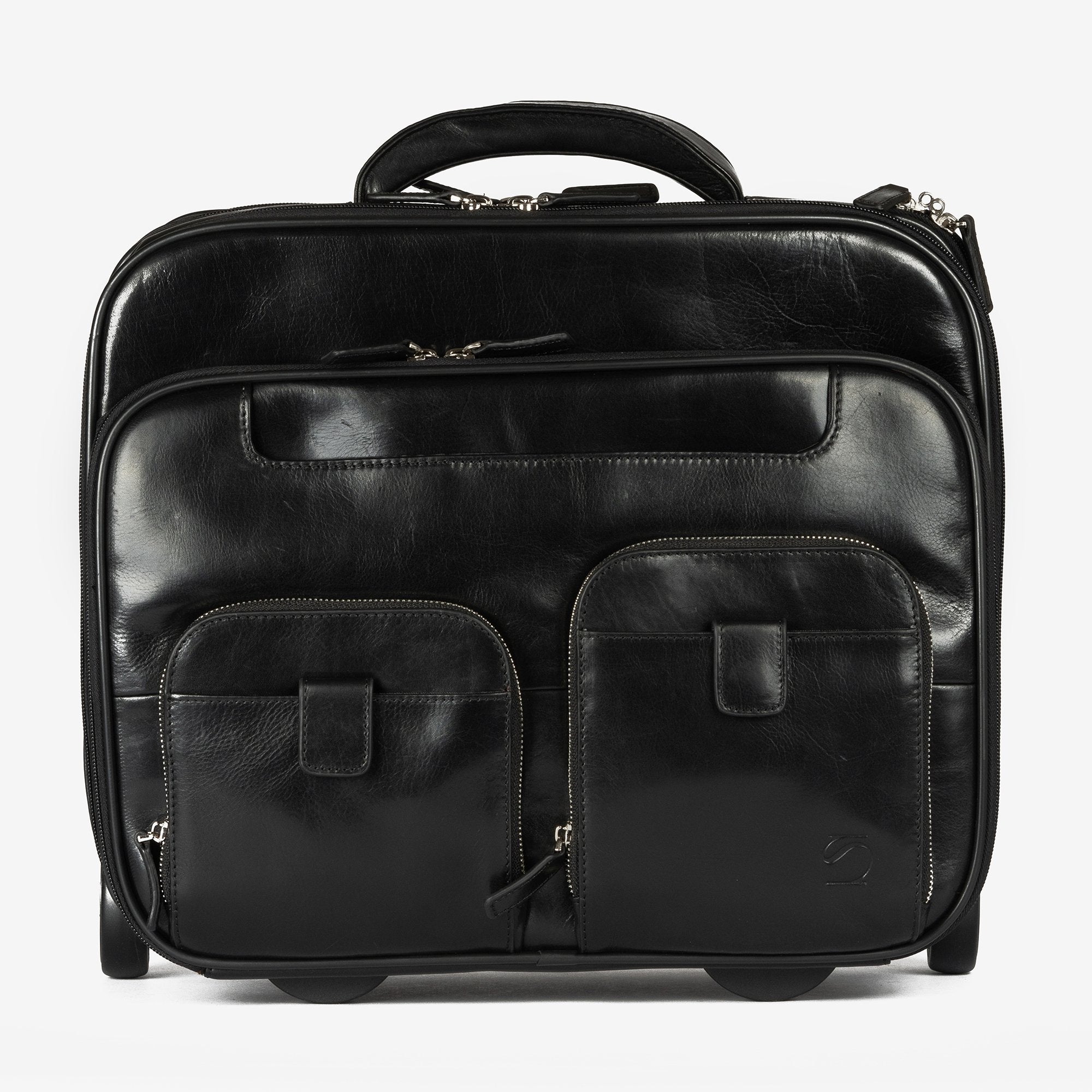 Maleta de piel negra, Colección Piel Casablanca. 41x33x17 cm - Matties Bags