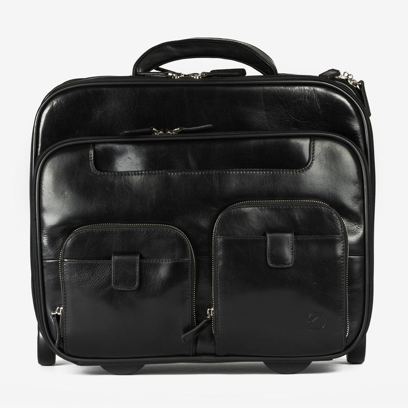 Maleta de piel negra, Colección Piel Casablanca. 41x33x17 cm - Matties Bags