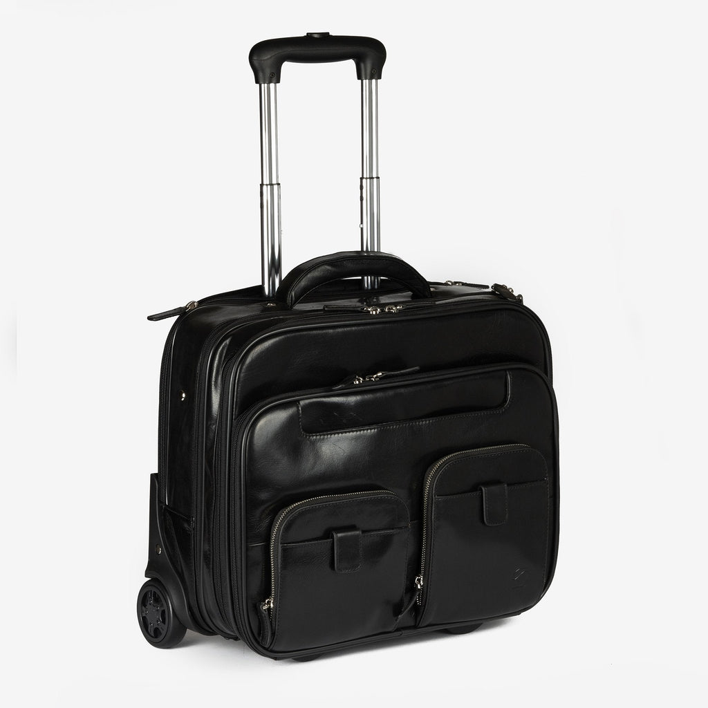 Maleta de piel negra, Colección Piel Casablanca. 41x33x17 cm - Matties Bags