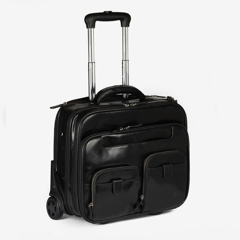 Maleta de piel negra, Colección Piel Casablanca. 41x33x17 cm - Matties Bags