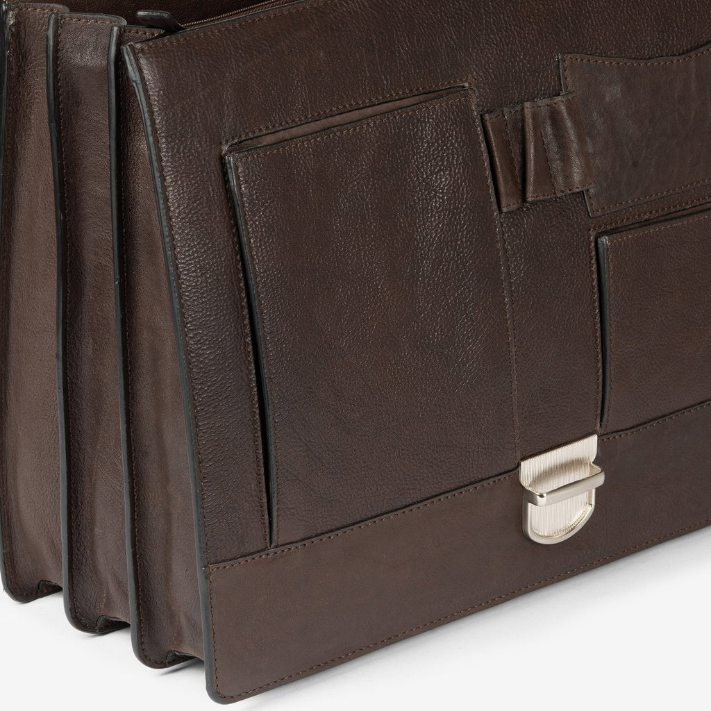 Portafolios de piel marrón, Colección Piel Wash. 40.5x32 cm - Matties Bags