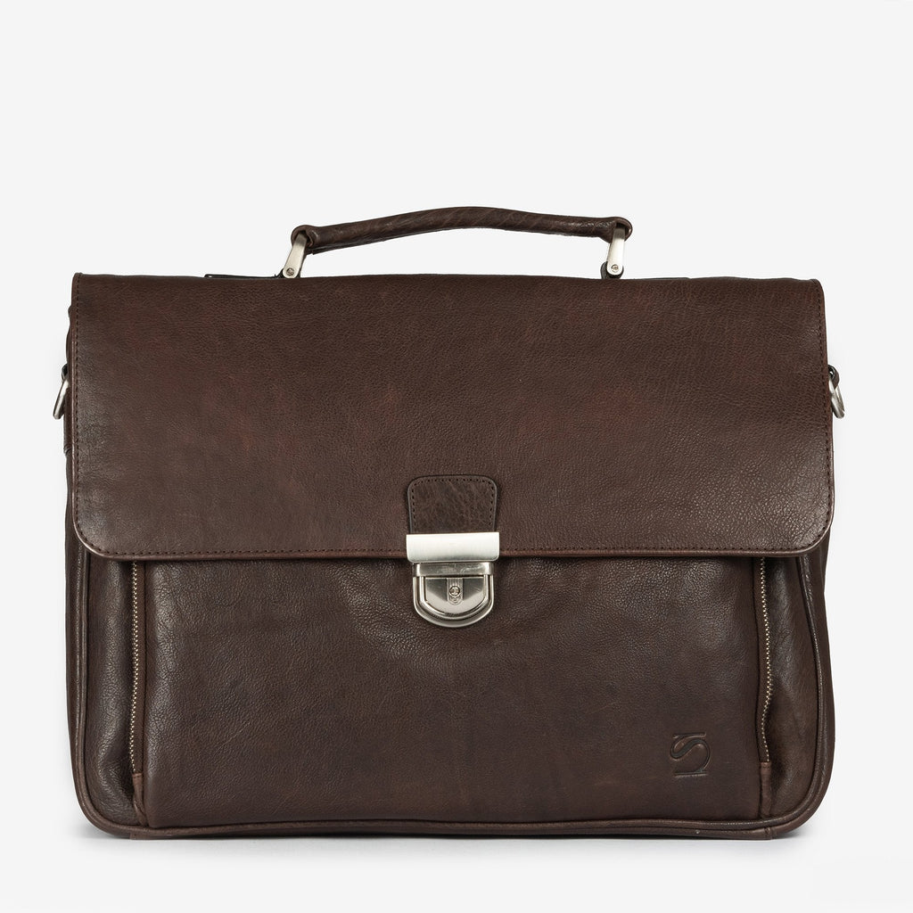 Portafolios de piel marrón, Colección Piel Wash. 40x31 cm - Matties Bags