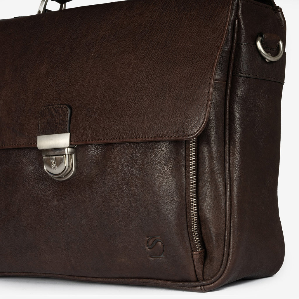 Portafolios de piel marrón, Colección Piel Wash. 40x31 cm - Matties Bags