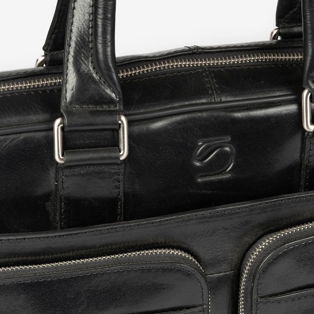 Portafolios de piel negro, Colección Piel Casablanca. 40x27 cm - Matties Bags