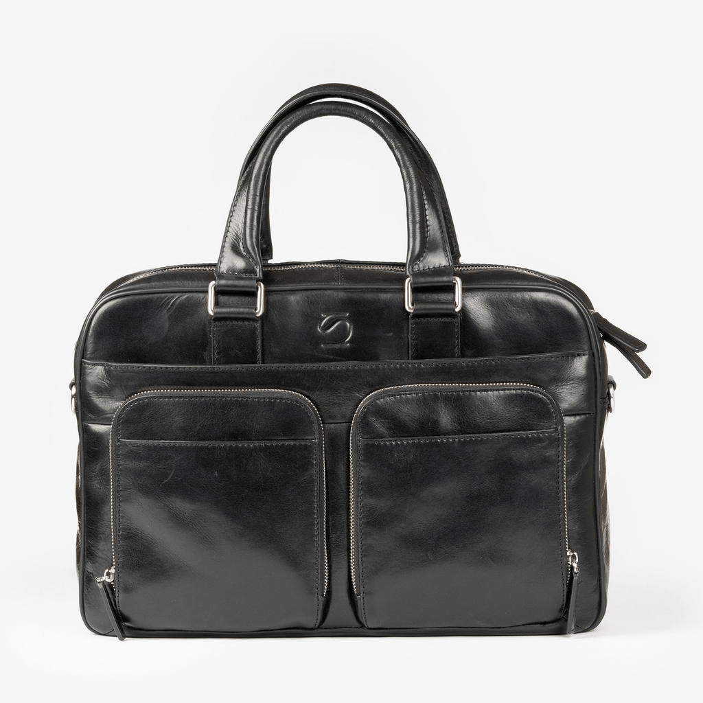 Portafolios de piel negro, Colección Piel Casablanca. 40x27 cm - Matties Bags