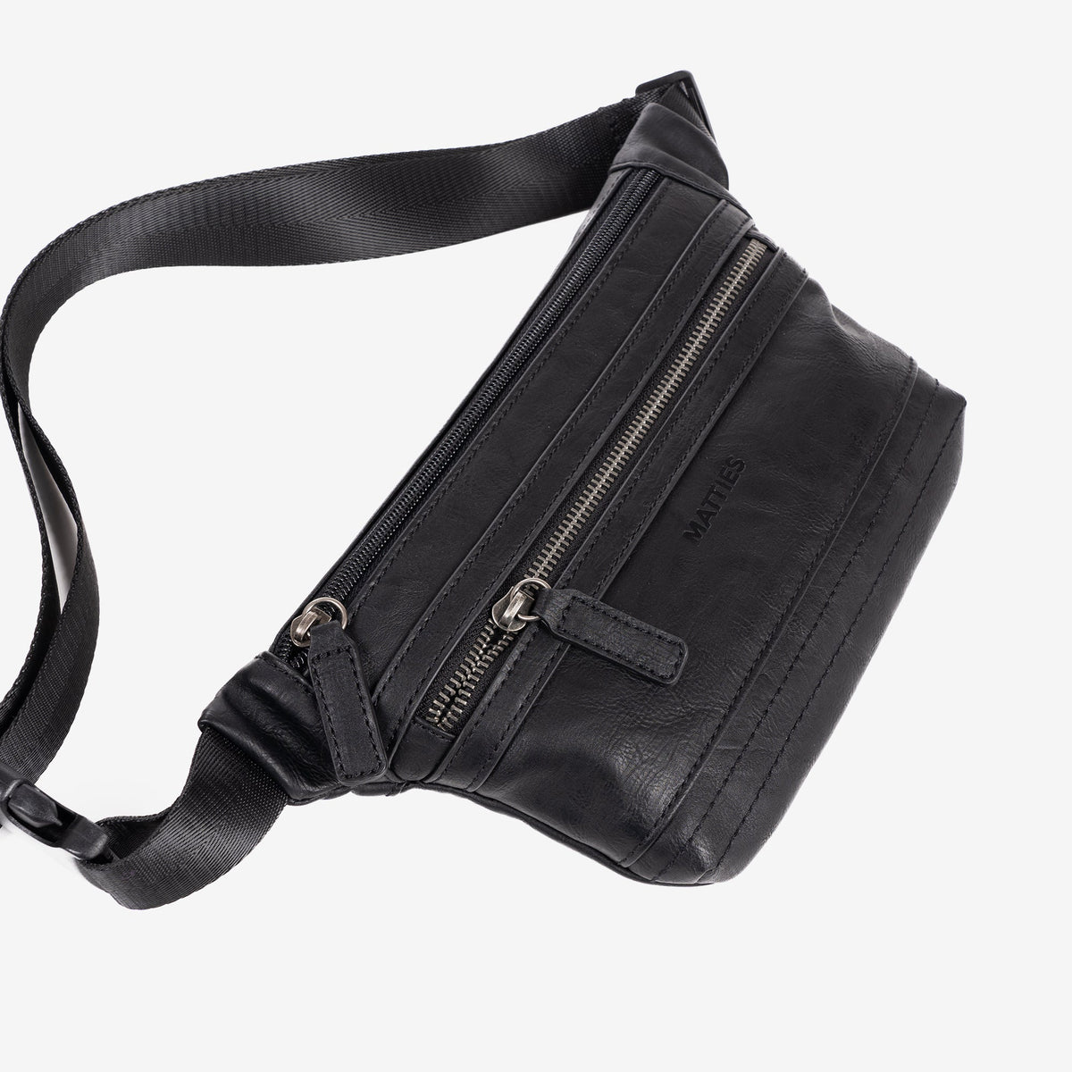 Riñonera para hombre, color negro, Colección juvenil. 28x15.5 cm - Matties Bags